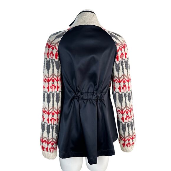 Anthropologie Sleeping on Snow Intarsia Sweater Jacket Size S Faire Isle - Picture 6 of 12